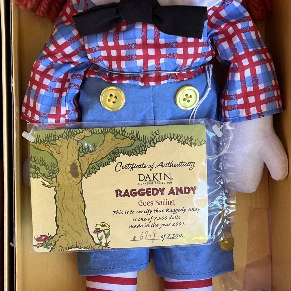 VTG Dakin Raggedy Andy Goes Sailing Doll 2001 LE 7500 #6819 NIB COA 15